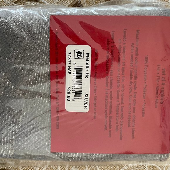 SILVER LINEN NAPKINS - Picture 3 of 4